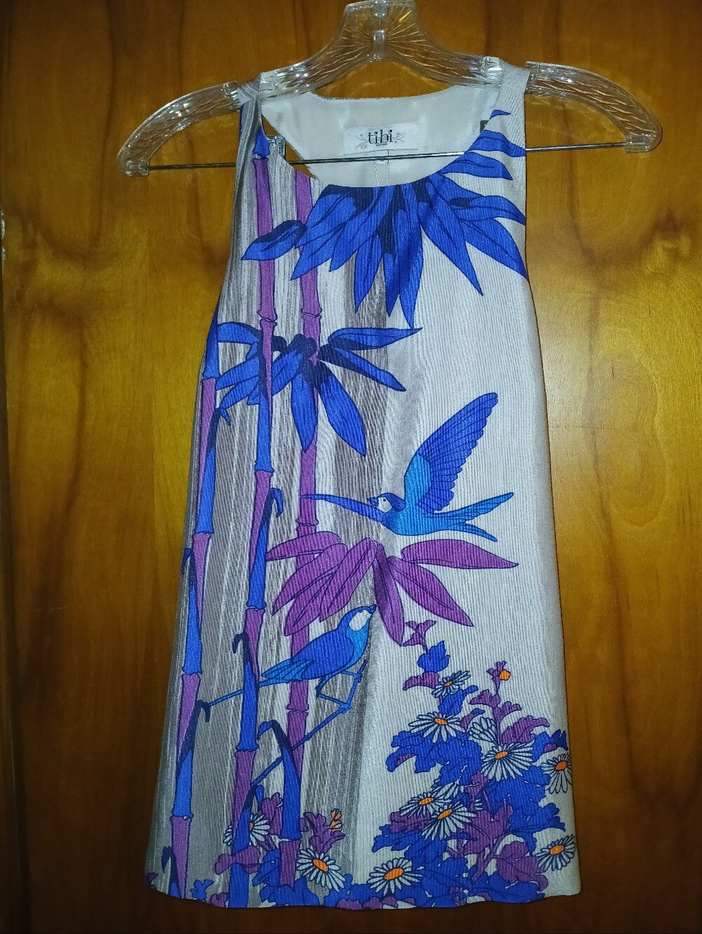 Tibi Silk Linen Mini Dress Size 2